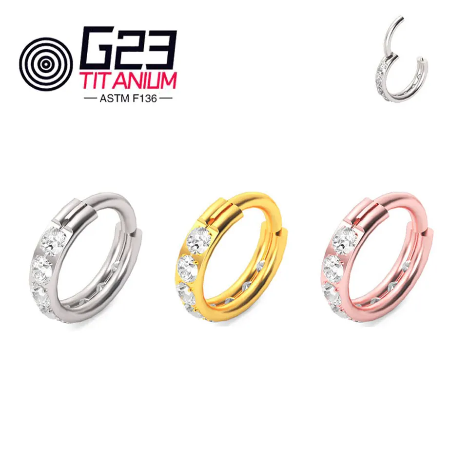 

G23 ASTM F136 Titanium 8-12mm 16G Septum Nose Rings Tragus Earrings Septum Piercing Clicker Ring Helix Tragus Daith Hoop Jewelry