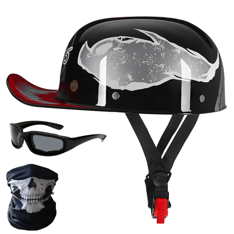 

Retro Gangster Personality Baseball Cap Helmet Harley Helmet Four Seasons Men and Women Electric Car Half Helmet Lady Helmet Duc