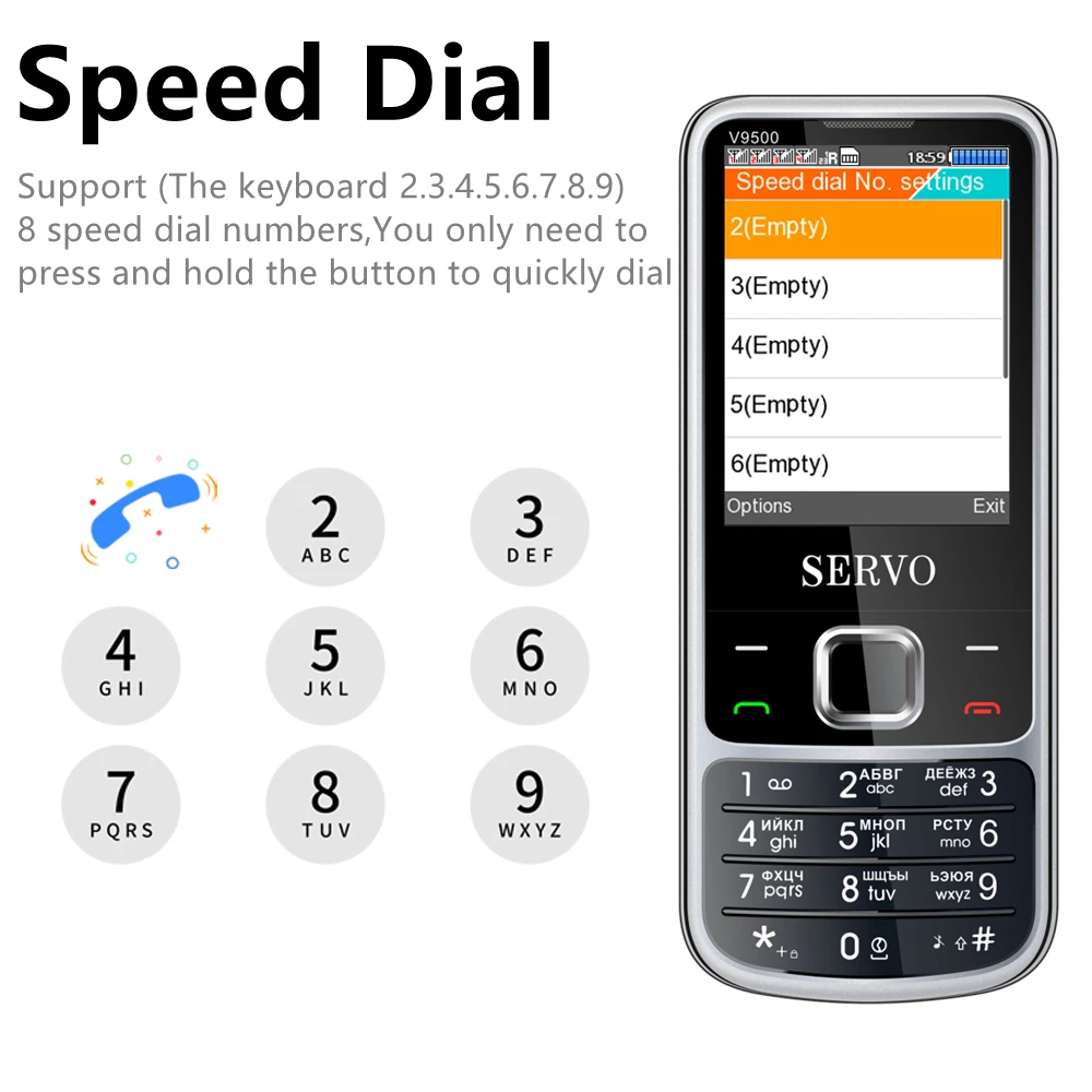 SERVO V9500 4 SIM - карта Мобильный телефон, быстрый набор, волшебный  голос, магнитофон, FM - радио, телефонная книга 1000, черный список,  разблокировка телефона | AliExpress