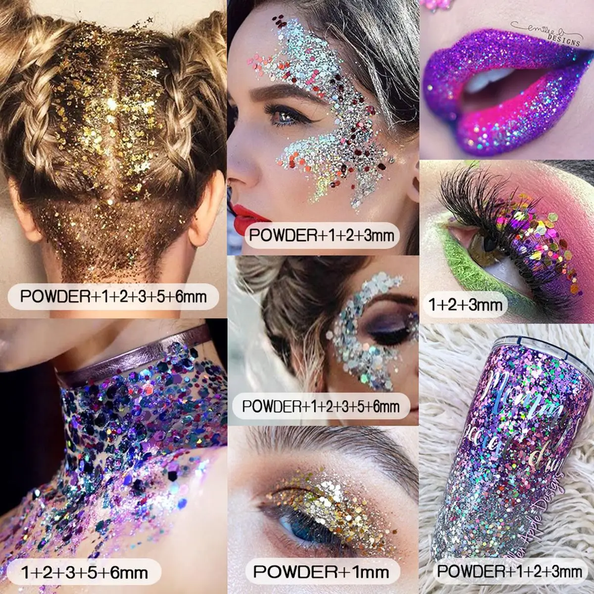 Блестящие хамелеоновые лазерные блестки для дизайна ногтей 4 цвета/набор