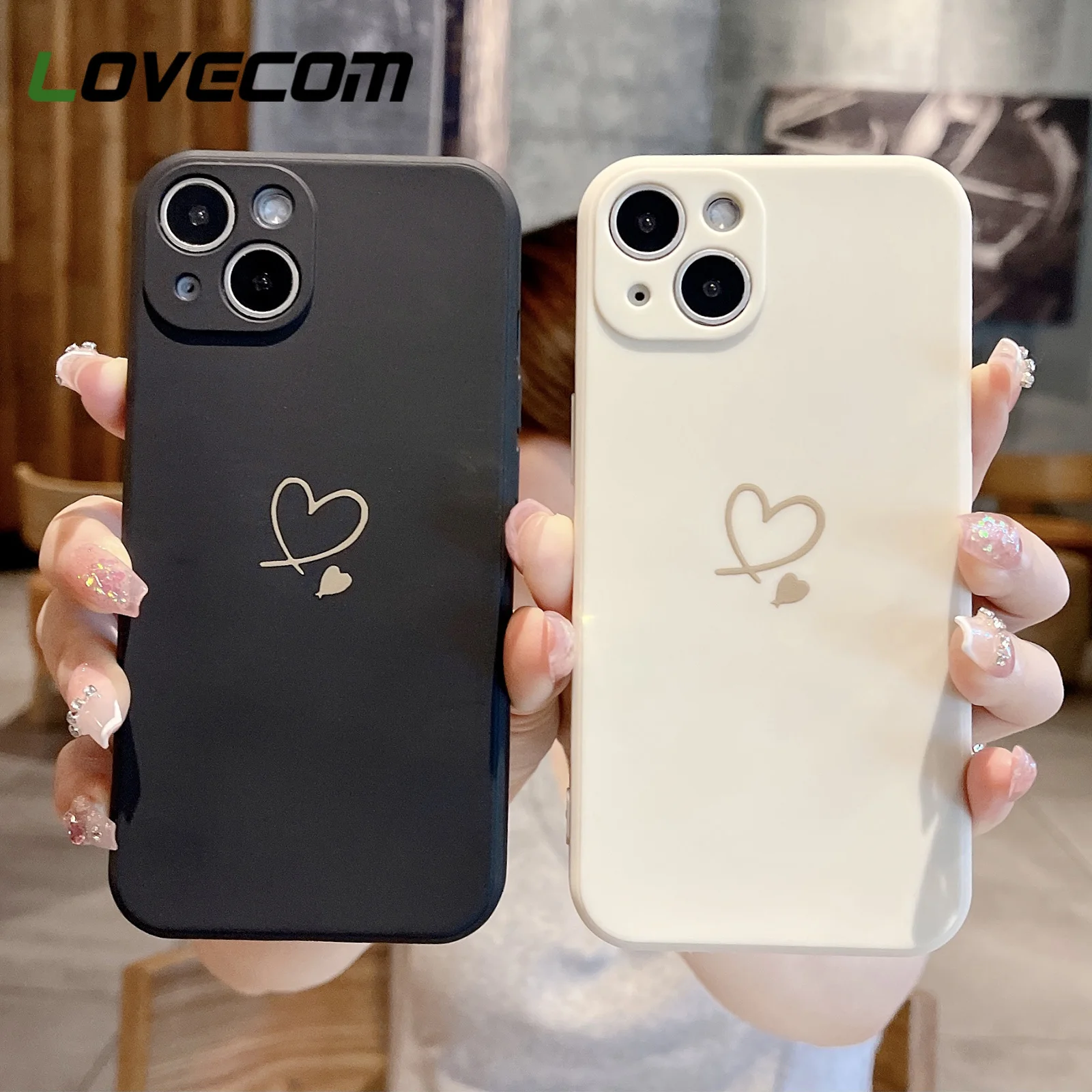 

Модный чехол INS с боковыми сердечками для телефона iPhone 13 Pro Max 12 11 Pro Max 8 7 6 Plus X XR XS Max защитный чехол для камеры