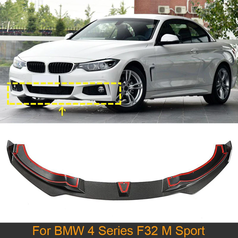 

Carbon Fiber Front Bumper Lip Spoiler For BMW 4 Series F32 M Sport 435i 2014 - 2019 Car Front Bumper Lip Spoiler Apron Body Kits