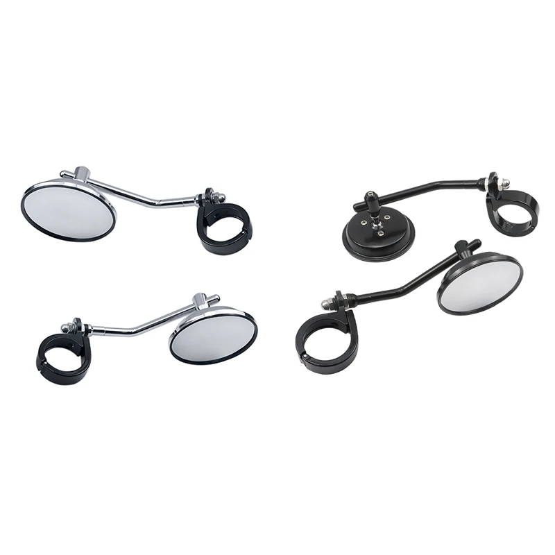 

1 Pair 39-41Mm Fork Mount Side Mirror For Davidson Sportster XL883 1200 XL48 72 Silver