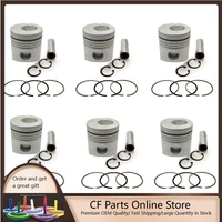 new 6 sets std piston kit with ring 13216 1272 fit for hino el100 engine 116mm