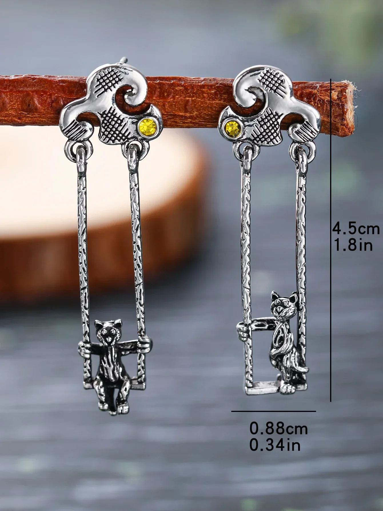 Креативные квадратные геометрические Подвесные серьги в виде кота для женщин