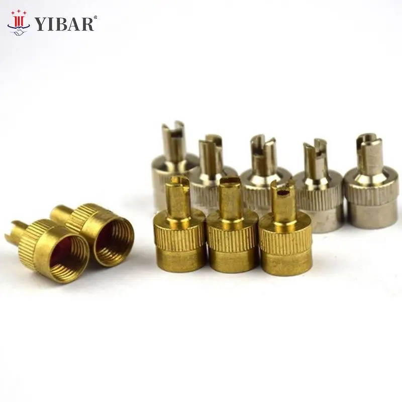 

10pcs Copper Slotted Head Valve Stem Cap For Car Motorcycle Valve Wheel Tyre Tire Valvol Lid Dust Cover Auto Accessory