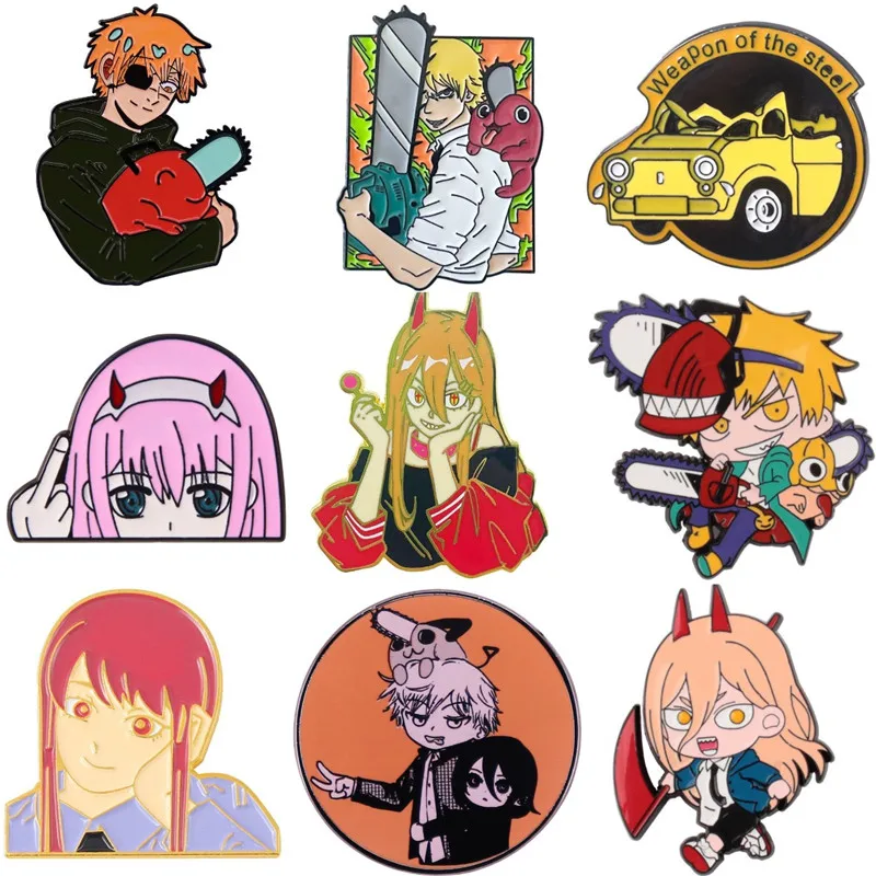 

Chainsaw Man Power and Denji Manga Pin Enamel Brooch Alloy Metal Badges Lapel Pins Brooches for Backpacks Jewelry Accessories