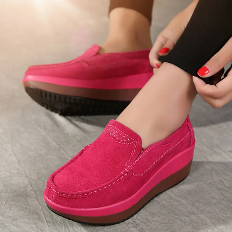 

Women Flat Platform Loafers 2022 Spring/Autumn Ladies Elegant Suede Slip on Casual Shoes Round Toe Solid Black Zapatillas Mujer