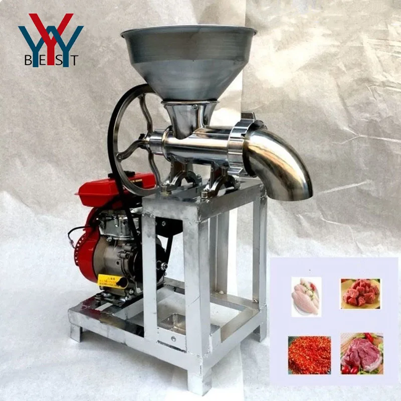 Gasoline 152/170 dozen chili sauce spicy sauce machine large commercial meat grinder sausage bone crushing and flour machine pen