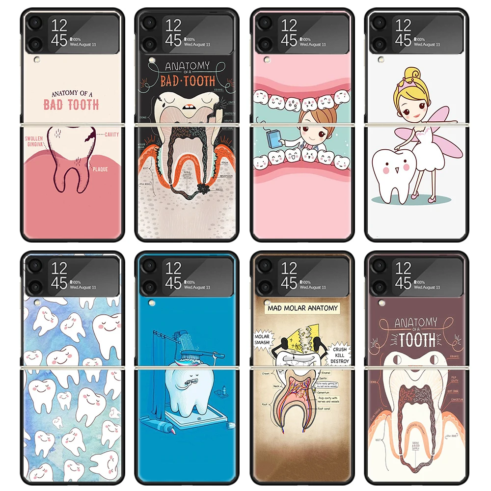 Чехол для телефона Wisdom Teeth Dentist Tooth Samsung Z Flip 6 5 4 3 Galaxy ZFlip6 5G Flip5 Flip4 черный жесткий