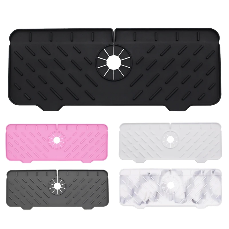 

Sink Draining Pad Behind Faucet Drip Protector Splash Countertop Durable Use