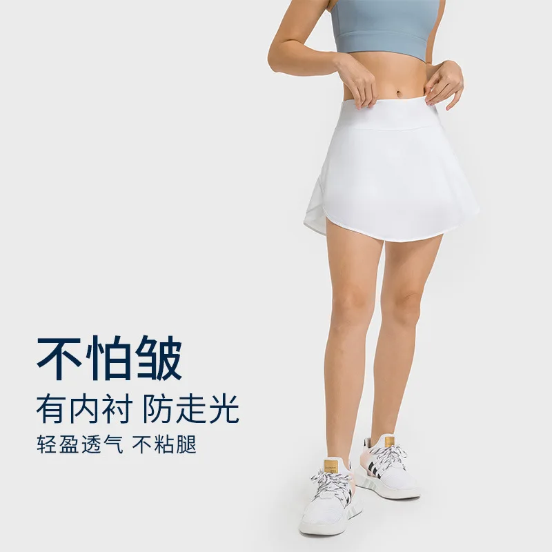 

New Casual Cool Fake Two Piece Tennis Short Skirt with Built-in Pockets and Straightness for Tangible Sports Trouser Skirt