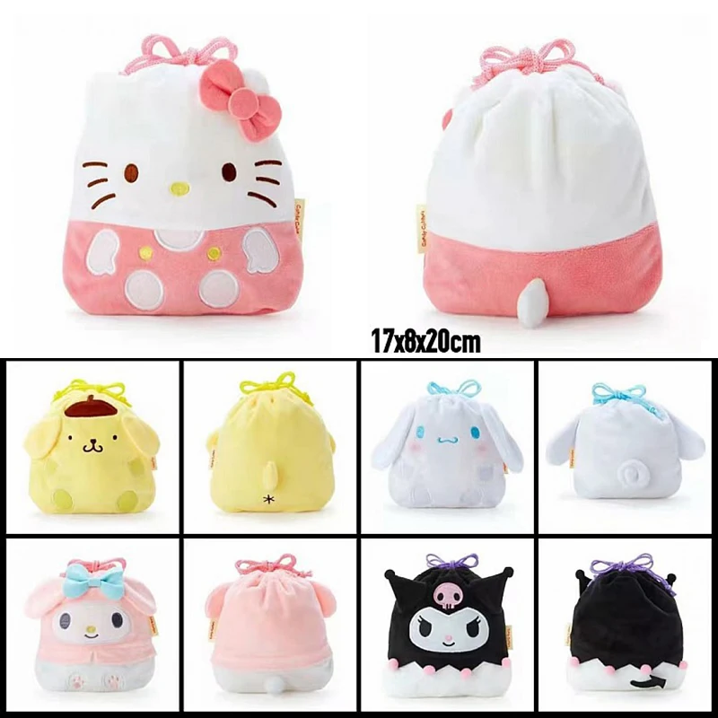 

Модный милый плюшевый Кошелек из аниме, игрушка Kuromi Melody Kt Cat, плюшевый Карманный Рюкзак на шнурке, мягкий кошелек, плюшевые игрушки для девоч...