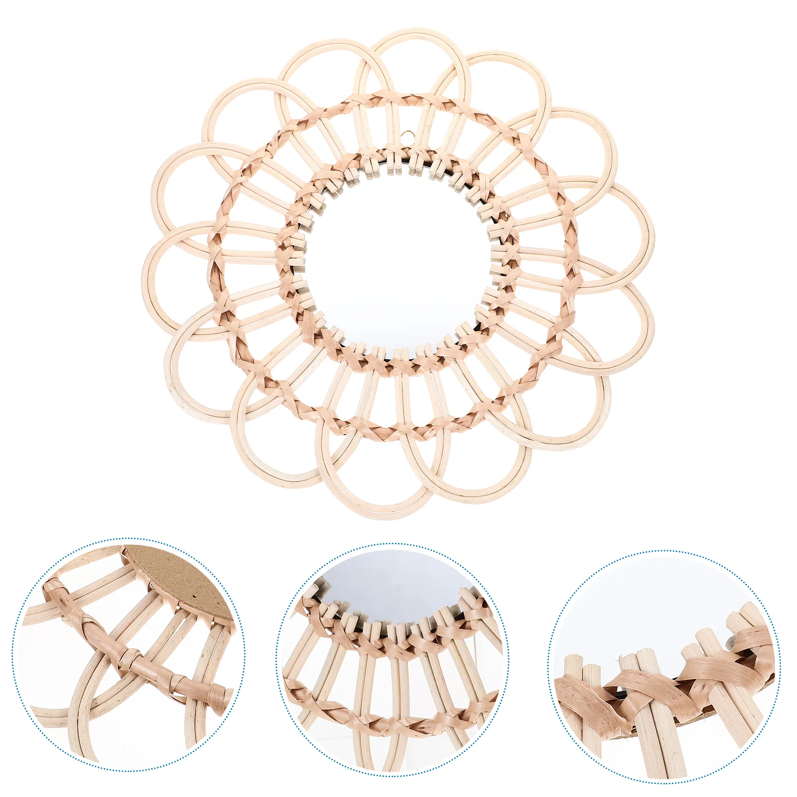 

Rattan Wall Mirror Woven Mirror Wall Decorative Mirror Nordic Style Mirror Wall Craft