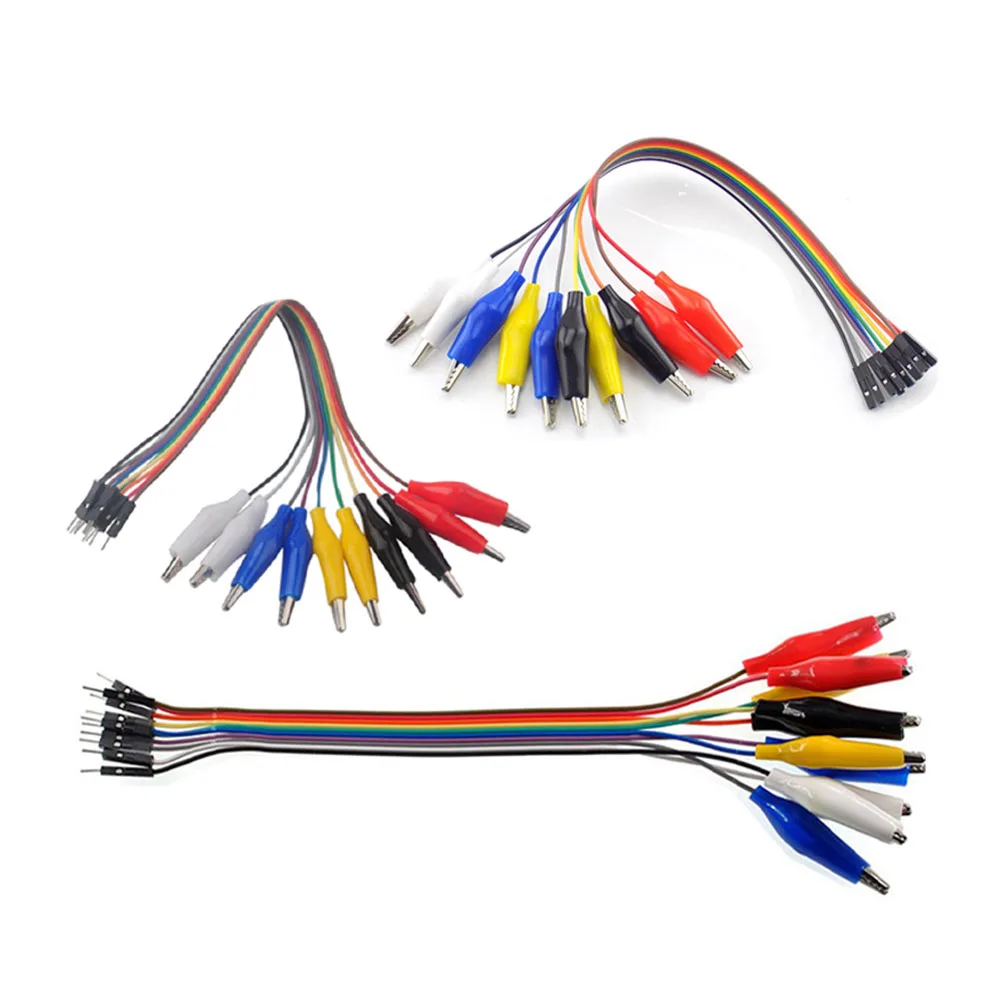 

30cm 10pin Double-end Alligator Clips jump Wire Male Female Crocodile Clip Test Lead Jumper Wire Line Cable DIY Connection