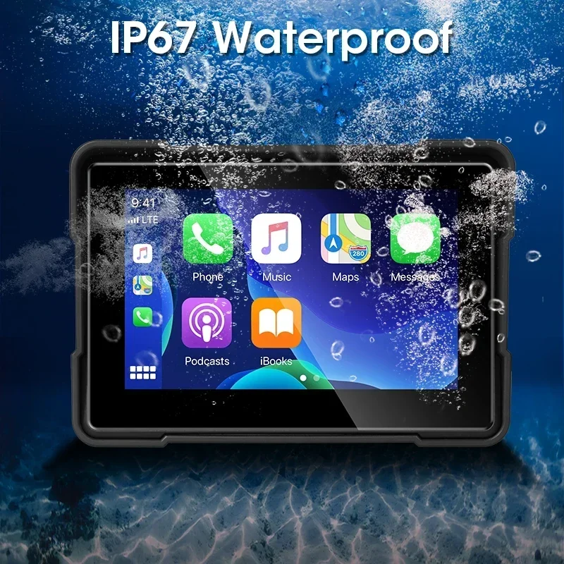 Jansite 5-дюймовый мотоциклетный видеорегистратор CarPlay навигация GPS-монитор