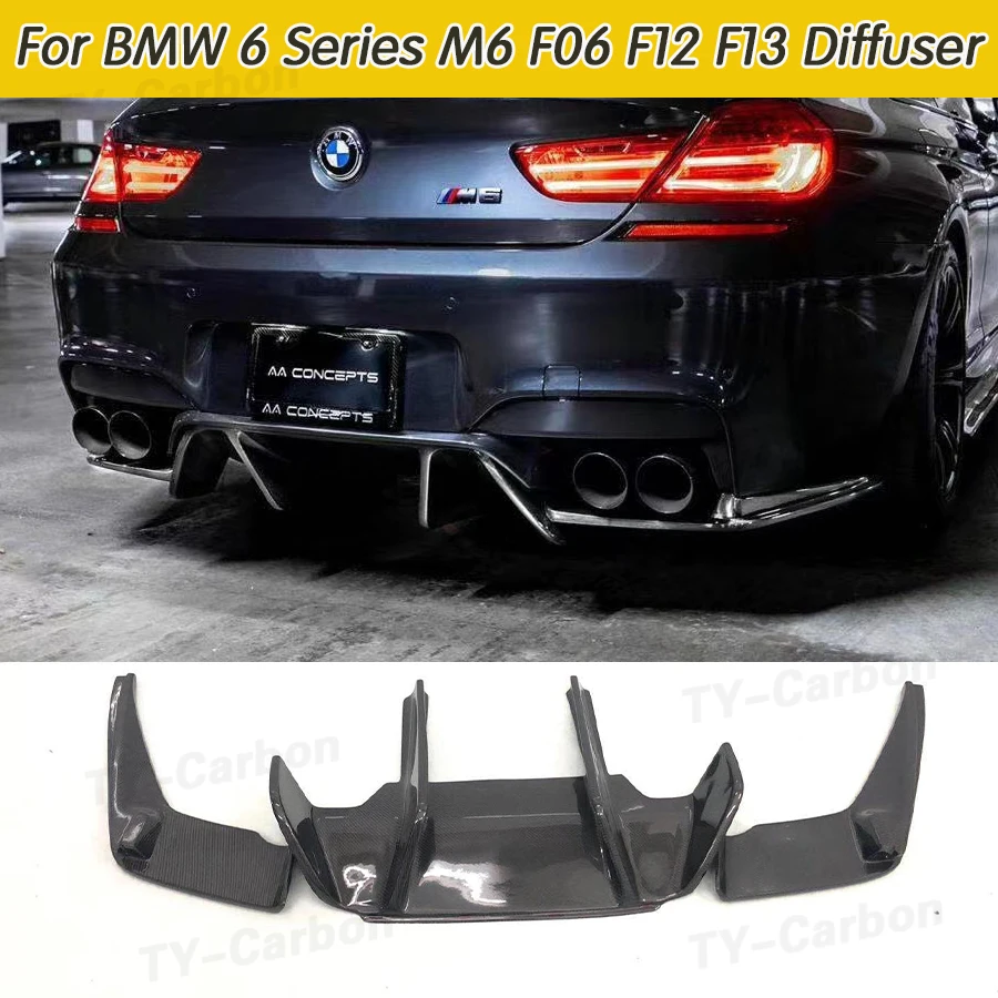 

Carbon fiber Car Rear Lip Diffuser Aprons Splitters Spoiler M Style back Bumper Guard For BMW 6 Series F12 F13 F06 M6 2013-2016
