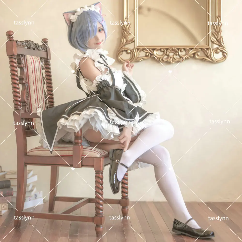 

Костюм для косплея Rem Re Life In A Different World From Zero, костюм горничной для косплея, наряд для косплея Лолиты Ram Cos Harujuku, аниме одежда