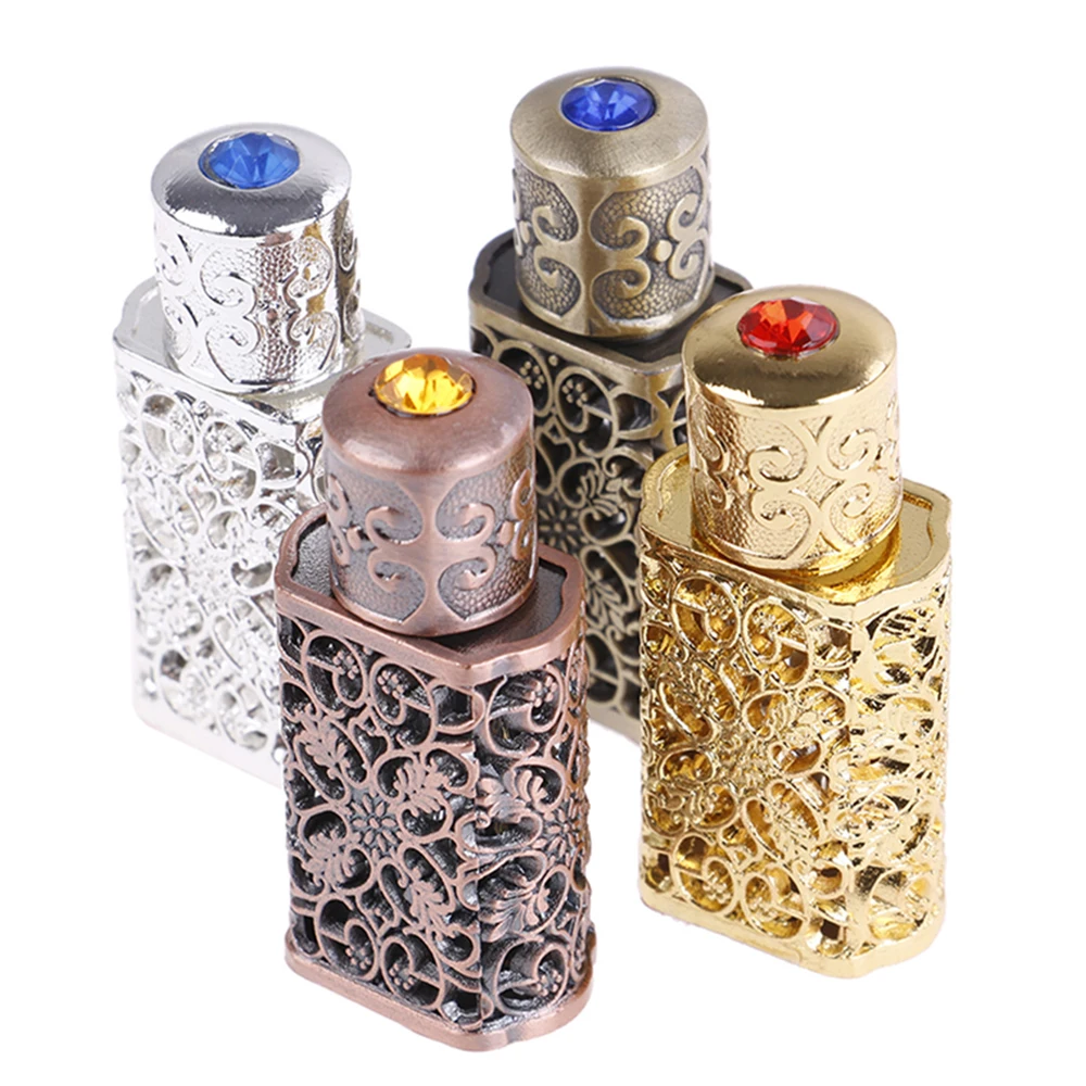 

3ML Middle East perfume bottle empty hollow carved metal fine oil bottle bottling factory