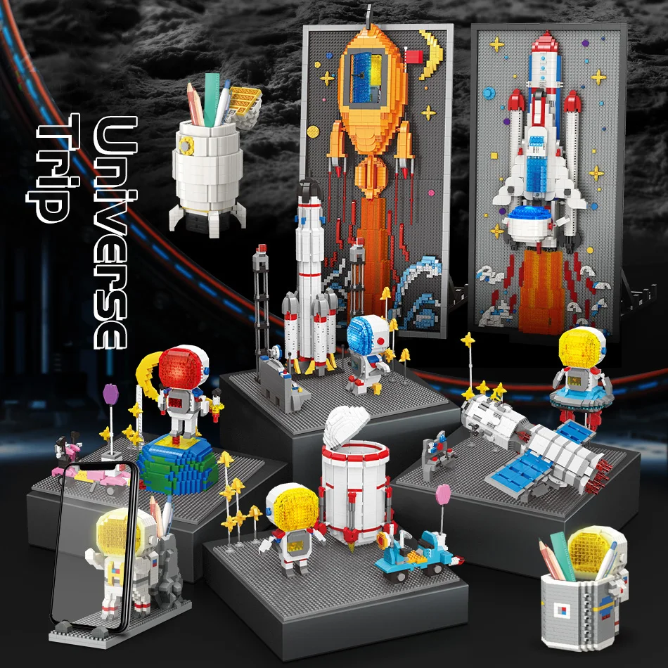 

Конструктор MOYU Rocket, конструктор со светодиодной подсветкой, космос, Луна, спутник, базовые блоки, Аэрокосмическая авиация, Алмазная модель, ...