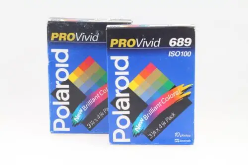 

2 Sealed Boxes of Polaroid 689 Pro Vivid Film ISO 100 Color 10 Photos Exp.1999