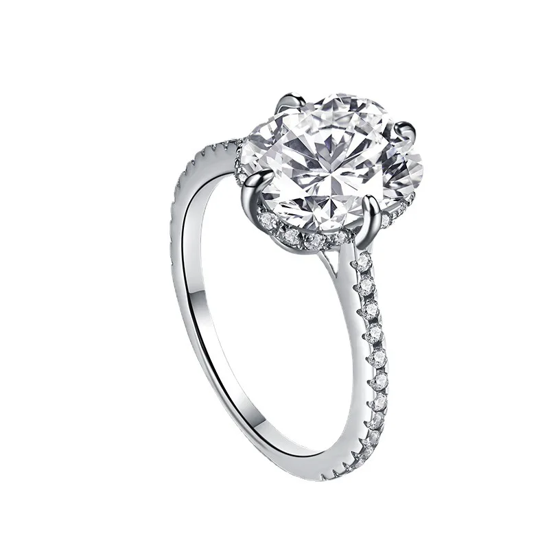 

Женское кольцо из серебра S925 пробы с четырьмя крапанами, с фианитом