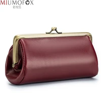 genuine leather long women purses metal farme coin purse brand kiss button design clutch evening bag for cellphone luxury wallet