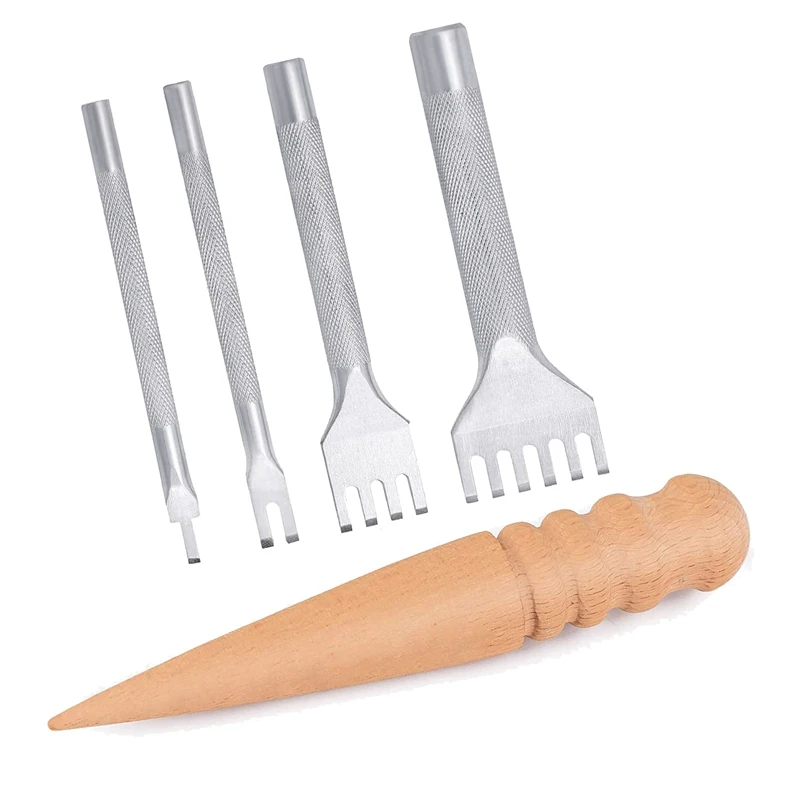 Инструмент для перфорации кожи, Φ 4 мм 1/2/4/6 Зубцов, наборы для работы с кожей с деревянной машинкой для обработки кожи