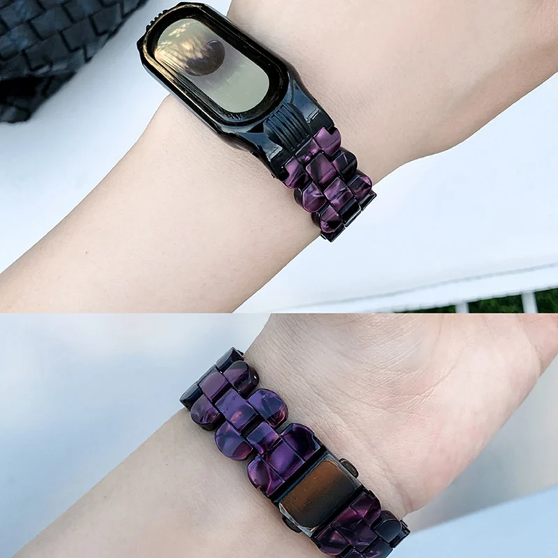 Strap For Xiaomi Mi Band 7 6 5 4 Wristband Fashion INS Amber Resin Bracelet For Miband 3 4 5 Watchband Replacement Correa Strap