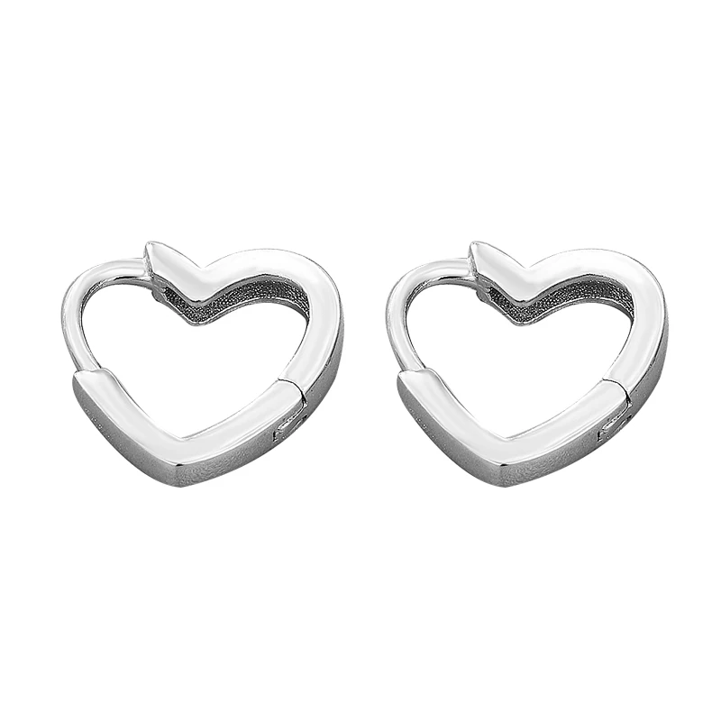 

S925 sterling silver personality heart-shaped earrings temperament female jewelry