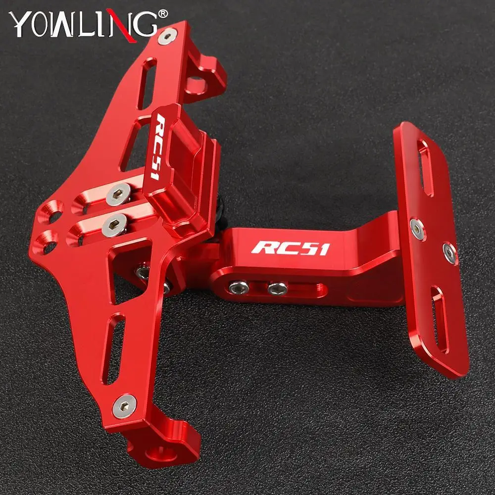 

FOR HONDA RC51 RC 51 2000 - 2023 Moto Accessories Turn Signal LED Light Bracket Adjustable License Number Plate Holder Frame