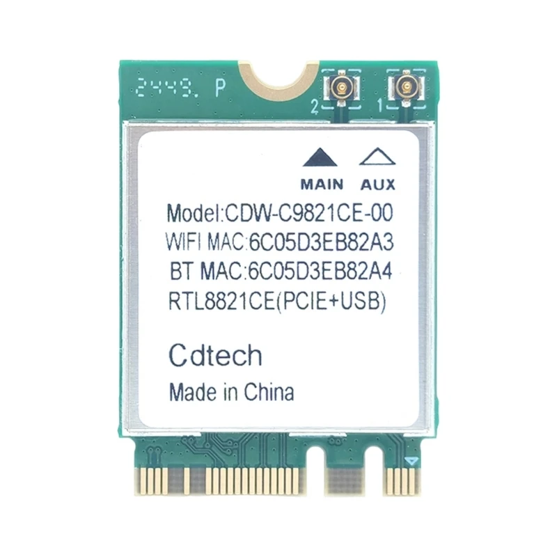 Фото RTL8821CE 2,4 ГГц 5 ГГц Wi-Fi-адаптер с быстрой скоростью и Bluetooth-совместимой поддержкой слота M.2 для ноутбуков №1