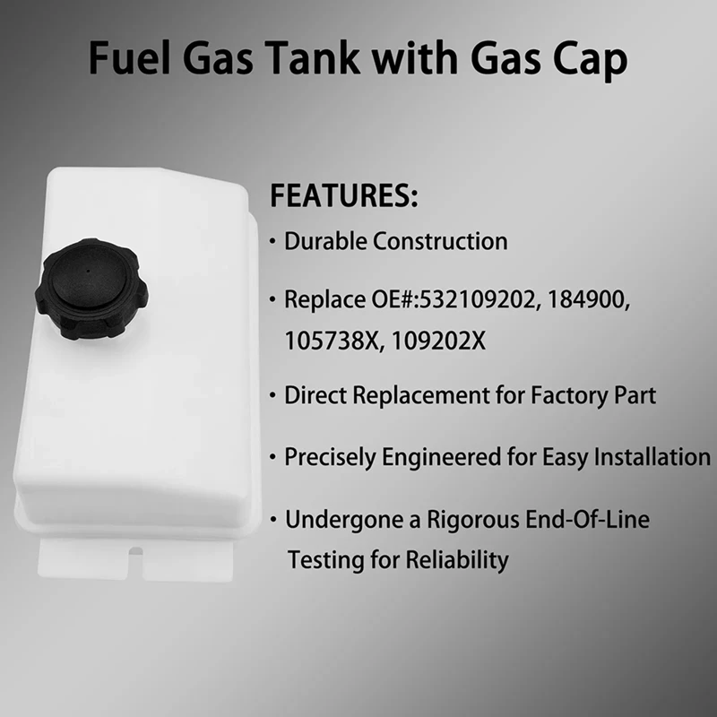 Топливный бензобак с крышкой топливного бака для Husqvarna Poulan Roper Weed Eater Craftsman LT1000 184900