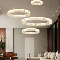 crystal chandelier modern villa hall duplex led hall living room dining room ring light