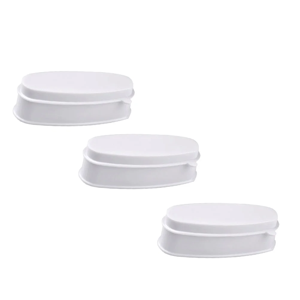 

3 Pcs Nail Dipping Powder Box French Dip Tray White Serving Tray Lengthen Manicure Box Plastic Manicure Powder Case Glitter Tray