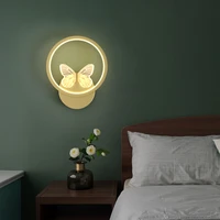 modern new butterfly wall lights for living room bedroom bedside led sconce black gold lamp aisle lighting decoration luminaria