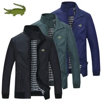 cartelo crocodile high quality mens business casual jacket sports stand collar zipper outdoor jacket coat windbreaker