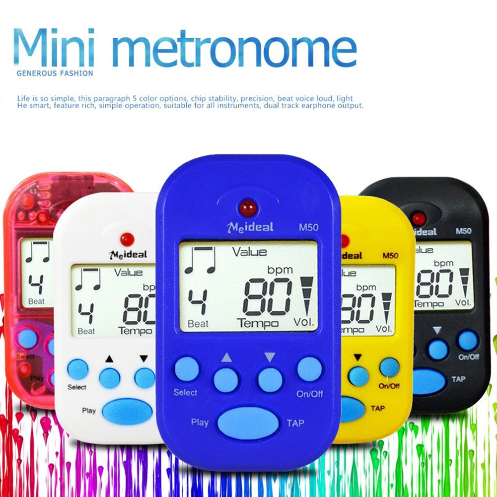 

M50 Mini Professional LCD Clip-on Digital Tuner Metronome For Guitar Piano Violin Metronomo Practical Musical Accessories