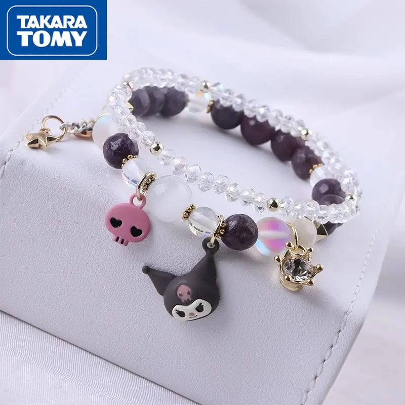 

TAKARA TOMY Girl Crystal Cute Cartoon Hello Kitty Bracelet Sweet Girlfriend Gift Bracelet Hand Jewelry