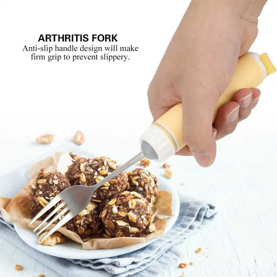 

Eating Spoon Fork Set Convenient Removable Flexible Rotating for the Elderly Disability Arthritis Parkinson Adults Kids Utensil