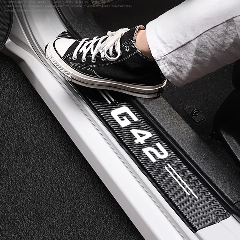 

Наклейки на порог автомобильной двери, задний багажник, задний багажник, наклейки из углеродного волокна, противостандартные аксессуары для BMW серии 2 G42 с логотипом