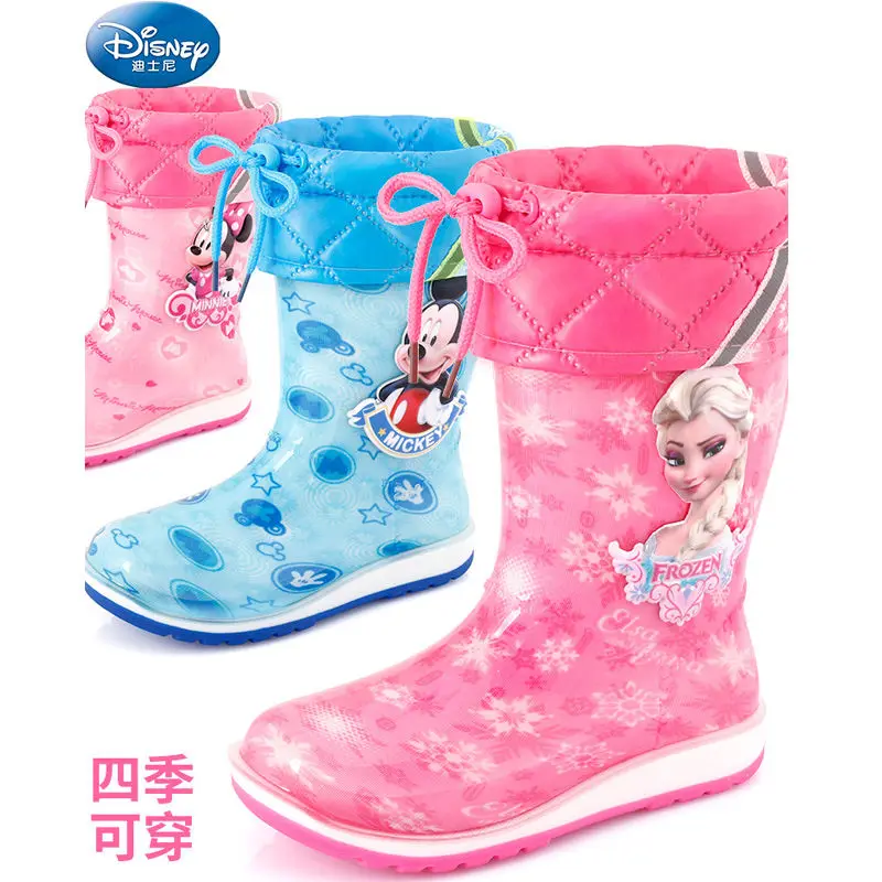 

Непромокаемые ботинки для мальчиков и девочек, Нескользящие резиновые сапоги, до середины икры, обувь для начальной школы, для начинающих х...