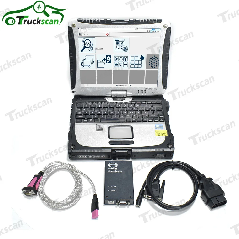 Новейшая версия 2023 кабель Hino Bowie OBD2 для Diagnostic Explorer V3.16 DX Truck Scanner Tool + CF19