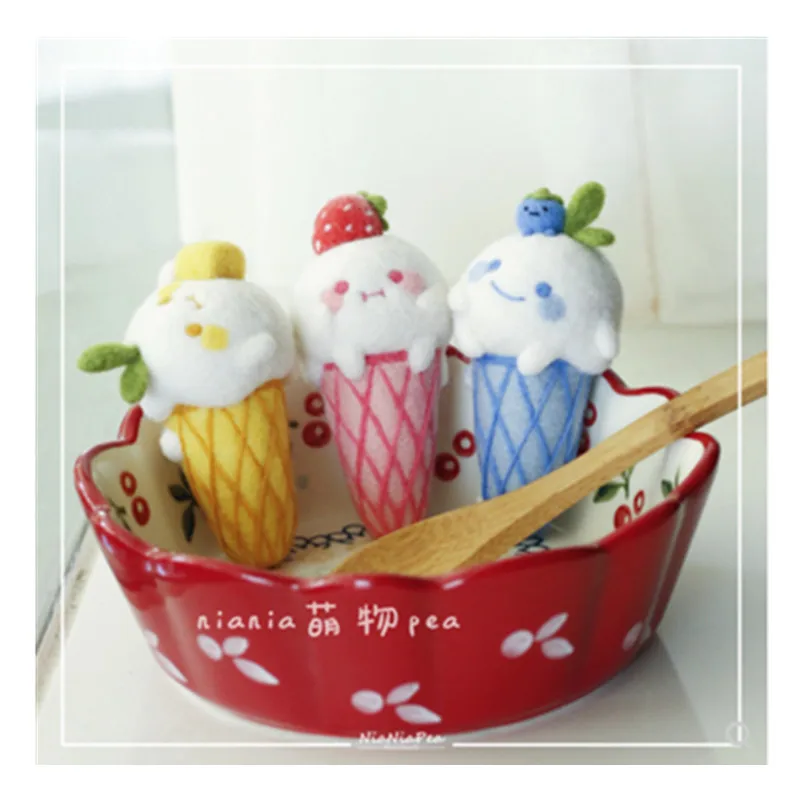 

Ice cream material wrapped cartoon egg tube wool needlepoint kit wool felt needle felting decoration craft needlecraft DIY