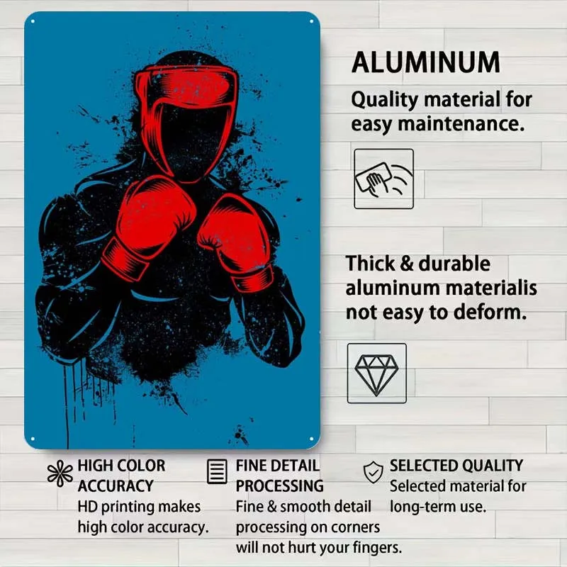 Теневые боксерские перчатки-боксеры спортивный металлический плакат