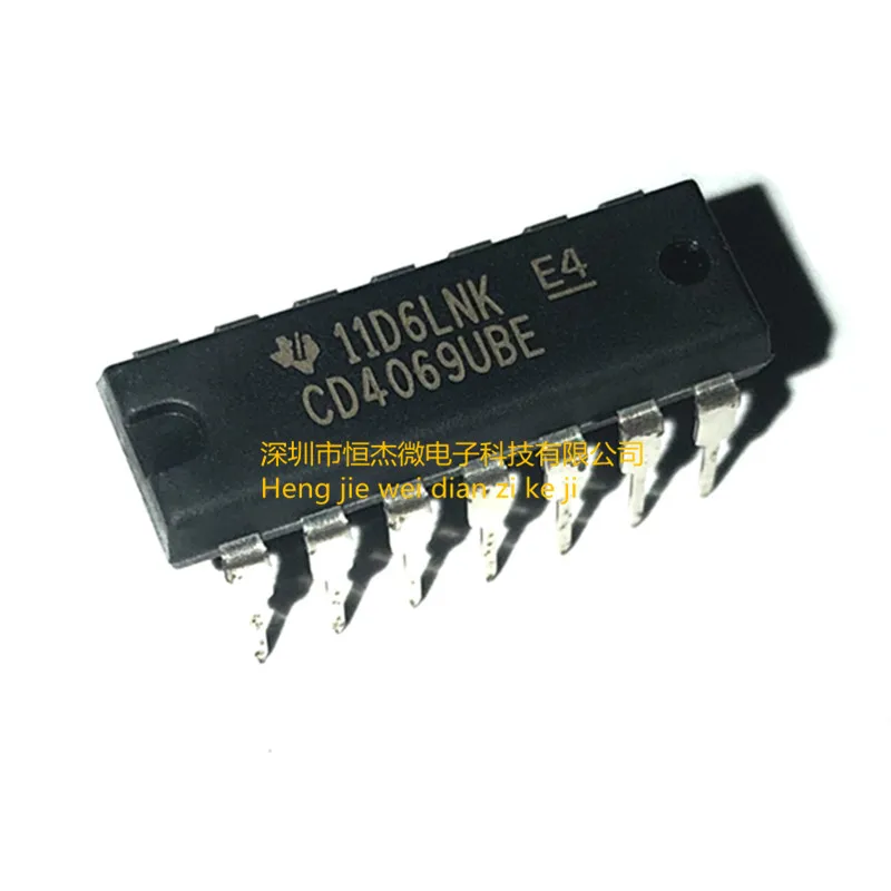 

10PCS/ New original imported CD4069 CD4069UBE in-line DIP14 six-inverter logic chip
