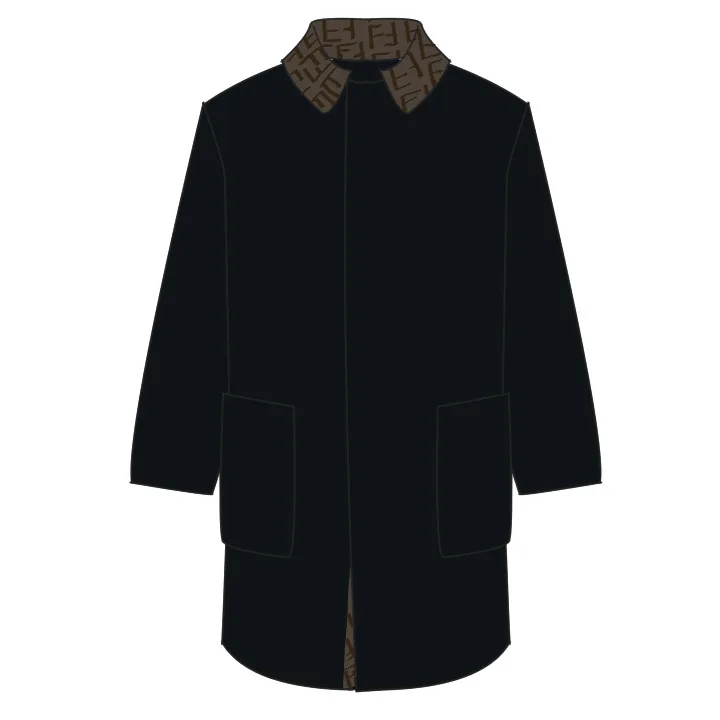 (New model pre-sale) F old flower collar wool coat