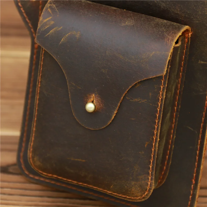 Men's Double Phone Bag Hanging Waist Bag Multifunctional Tools Sports Running Outdoor Site Real Belt Cover Anti-loss