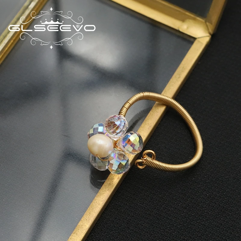

GLSEEVO Coral Flower 925 Sterling Silver Ring For Women Original Adjustable Ring Fine Jewelry Customizable Party Gift GR0223