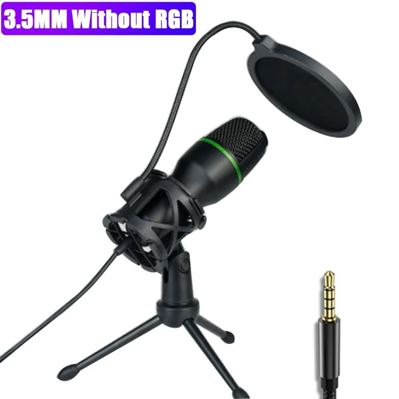 Professional USB Condenser Microphone Live Streaming For PC Laptop Video Games Youtube Podcasts